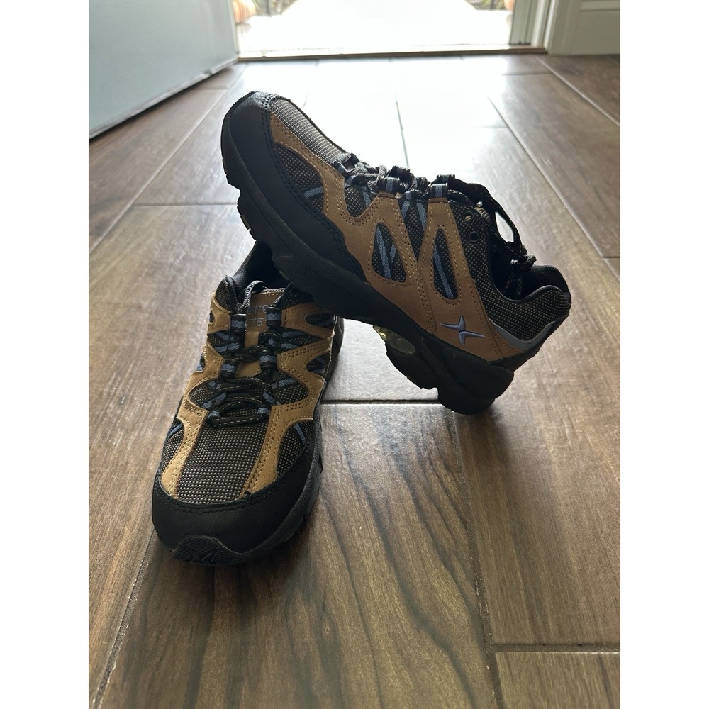 Aetrex‎ V751 Womens Walking Shoes Brown Black Leather Mesh Sneakers 8 Wide